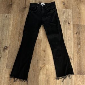Zara womens cropped ankle black jeans 2